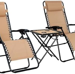 Amazon ベーシック ゼログラビティチェア サイドテーブル付き 2個セット