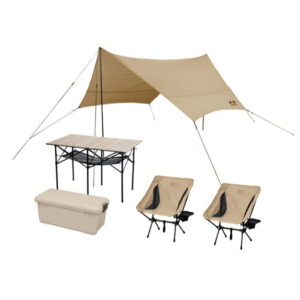 アイリスオーヤマ キャンプ用品5点セット2人用ロータイプ C5S-2L ベージュ