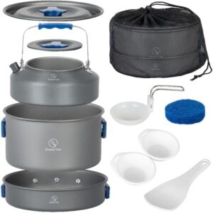 クッカーセット 9点 アルミ製 キャンプ防災対応 収納袋付
