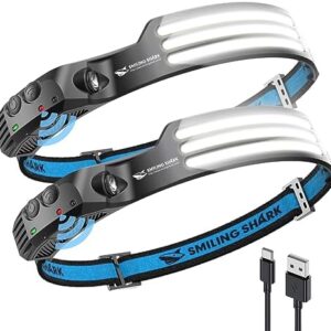 Smiling Shark 充電式 LEDヘッドライト 2個セット