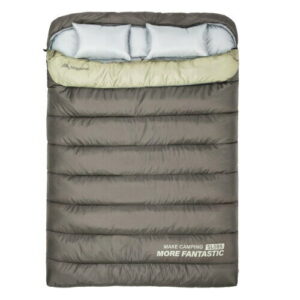 BISINNA キャンプ寝袋 二人用 シュラフ アウトドア 封筒型 4.2kg コンパクト 連結解体可能 春秋 夏用 丸洗い可能 家族用 車中泊 キャンプ用品 収納パック付き （190+30）x150