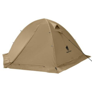 GEERTOP テント 2人用 ソロテント 軽量 4シーズン 二重層 耐水圧5000MM 防水 登山 スカート付き 防寒 簡単設営 アウトドア キャンプ バイク ツーリング カーキ