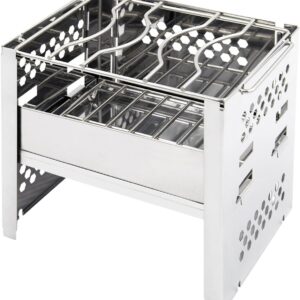 YOLER 折りたたみコンロ 1-2人用 薪・固形燃料対応 卓上コンロ