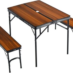 ENDLESS-BASE アウトドアテーブルチェアセット 幅90cm 高さ調節付き