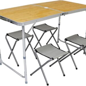 MERMONT アウトドアチェア 5点セット 高さ3段階 120×60cm