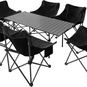 GFUN アウトドアテーブルチェアセット 超軽量 折りたたみ BBQ対応
