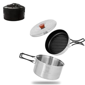 クッカーセット キャンプ 調理器具 キャンプ用品 一人旅用 アウトドア 超軽量 鍋 こびりつかないフライパン 折りたたみ可能 多機能炊事用具 ih対応 清潔簡単に調理 キャンプ/登山に便利/防災にぴっ