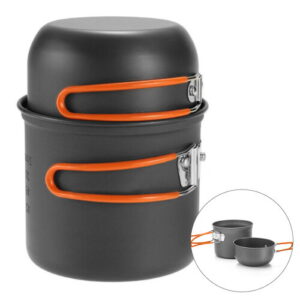 アウトドア クッカー キャンプ 鍋 セット ソロ 2人用 2TYPE コッヘル 登山 軽量 調理器具セット アルミクッカー コンパクト BBQ ツーリング 調理セット 食器セット 収納袋付き【海外通販